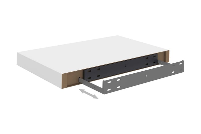 Svävande vägghyllor 2 st vit 40x23x3,8 cm MDF - Vit - Förvaring - Hylla - Vägghylla