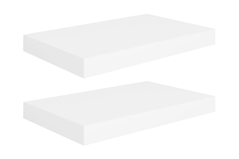 Svävande vägghyllor 2 st vit 40x23x3,8 cm MDF - Vit - Förvaring - Hylla - Vägghylla