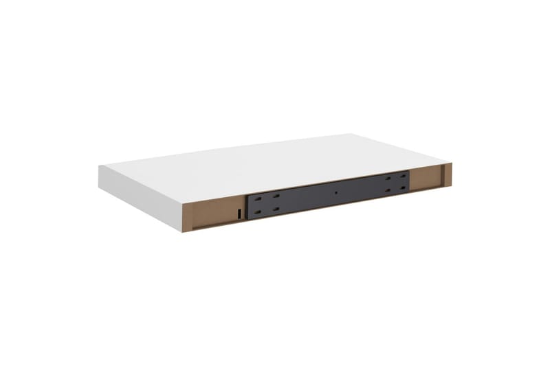 Svävande vägghyllor 2 st vit 50x23x3,8 cm MDF - Vit - Förvaring - Hylla - Vägghylla