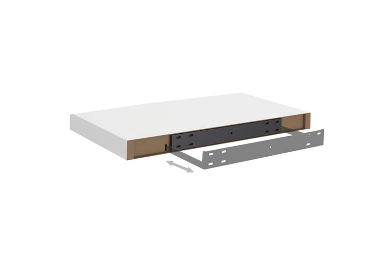 Svävande vägghyllor 2 st vit 50x23x3,8 cm MDF - Vit - Förvaring - Hylla - Vägghylla