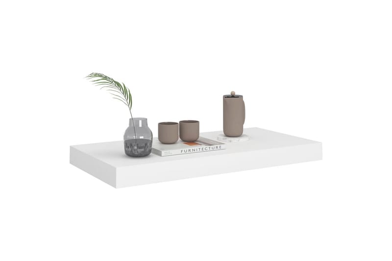 Svävande vägghyllor 2 st vit 50x23x3,8 cm MDF - Vit - Förvaring - Hylla - Vägghylla