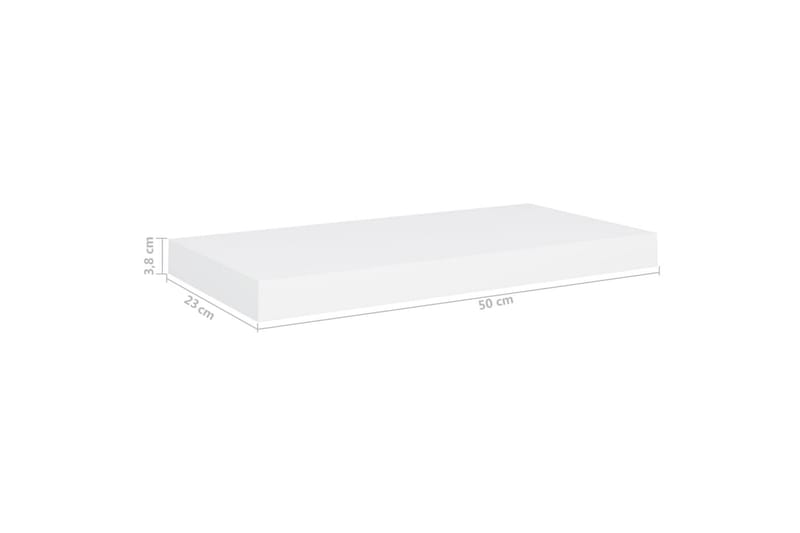 Svävande vägghyllor 2 st vit 50x23x3,8 cm MDF - Vit - Förvaring - Hylla - Vägghylla