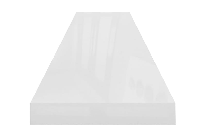 Svävande vägghyllor 2 st vit högglans 120x23,5x3,8 cm MDF - Vit - Vägghylla