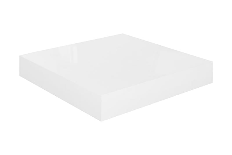 Svävande vägghyllor 2 st vit högglans 23x23,5x3,8 cm MDF - Vit - Förvaring - Hylla - Vägghylla