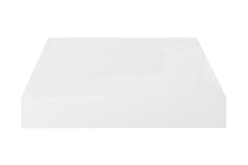 Svävande vägghyllor 2 st vit högglans 23x23,5x3,8 cm MDF - Vit - Vägghylla