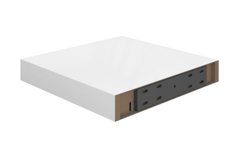 Svävande vägghyllor 2 st vit högglans 23x23,5x3,8 cm MDF - Vit - Förvaring - Hylla - Vägghylla