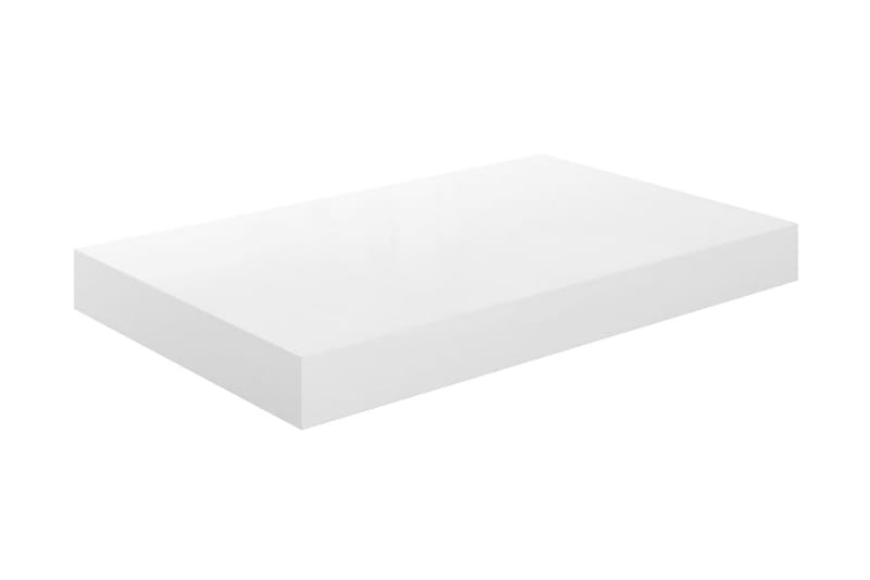 Svävande vägghyllor 2 st vit högglans 40x23x3,8 cm MDF - Vit - Förvaring - Hylla - Vägghylla