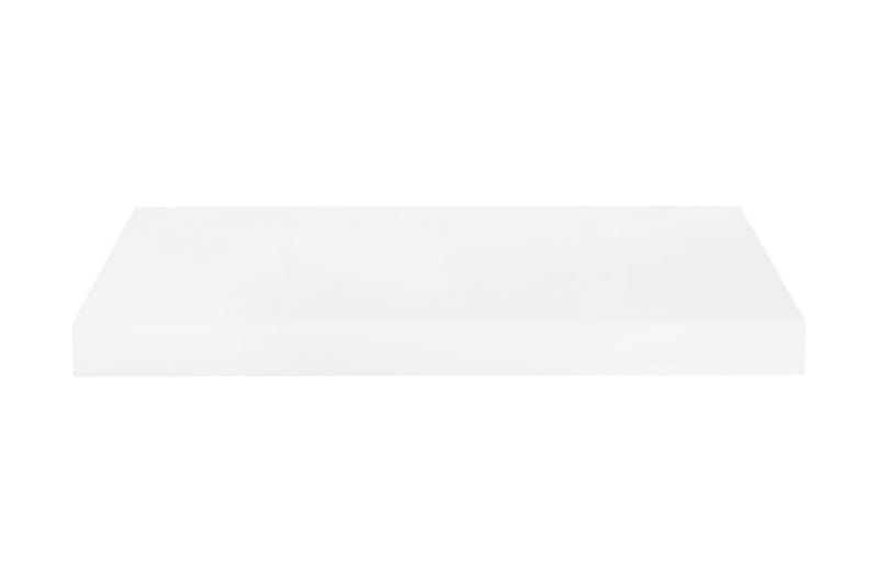 Svävande vägghyllor 2 st vit högglans 50x23x3,8 cm MDF - Vit - Förvaring - Hylla - Vägghylla