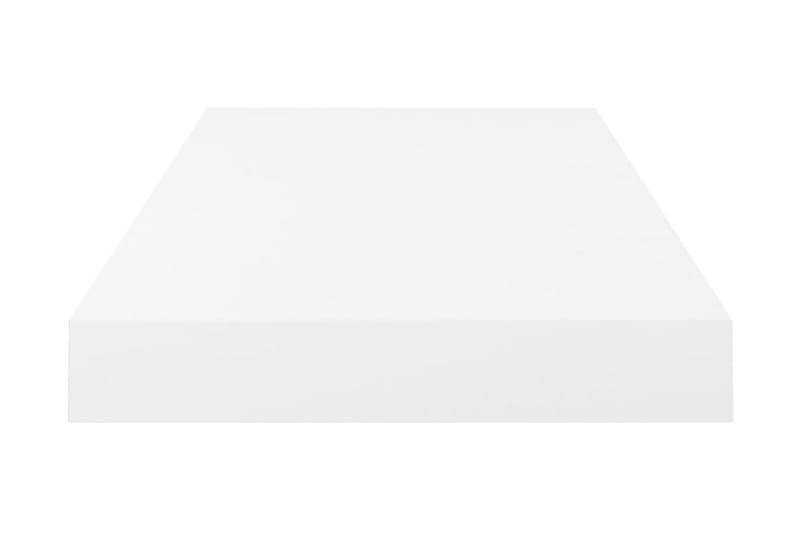 Svävande vägghyllor 2 st vit högglans 50x23x3,8 cm MDF - Vit - Förvaring - Hylla - Vägghylla