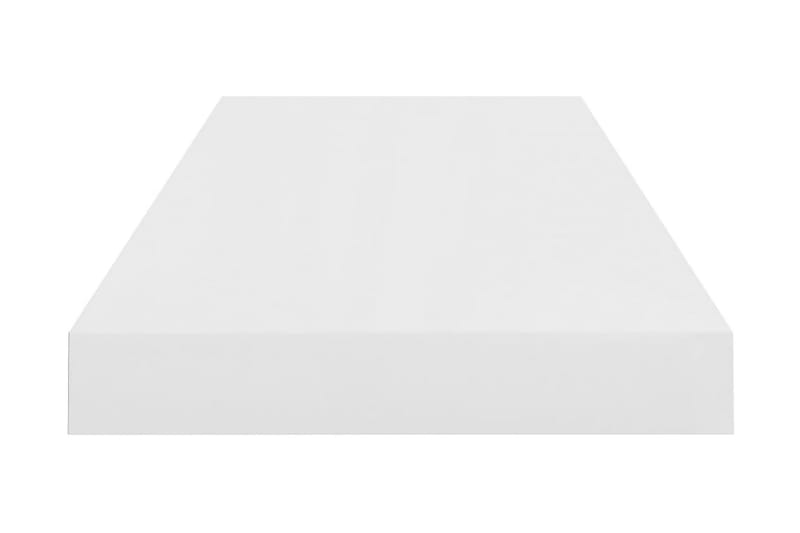 Svävande vägghyllor 2 st vit högglans 60x23,5x3,8 cm MDF - Vit - Förvaring - Hylla - Vägghylla