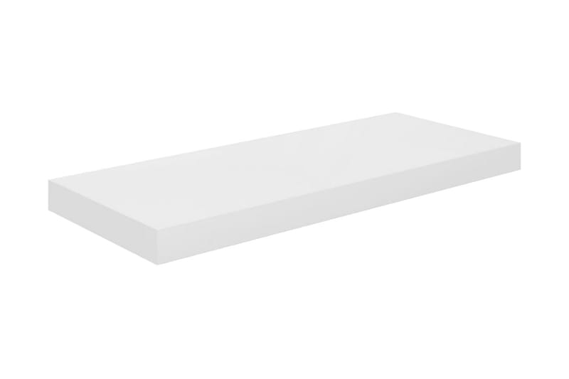 Svävande vägghyllor 2 st vit högglans 60x23,5x3,8 cm MDF - Vit - Förvaring - Hylla - Vägghylla
