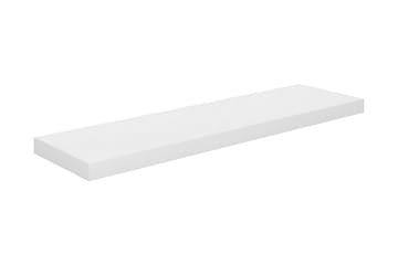 Svävande vägghyllor 2 st vit högglans 90x23,5x3,8 cm MDF