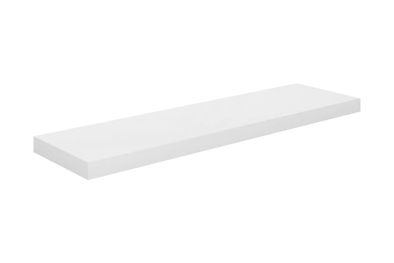 Svävande vägghyllor 2 st vit högglans 90x23,5x3,8 cm MDF - Vit - Förvaring - Hylla - Vägghylla