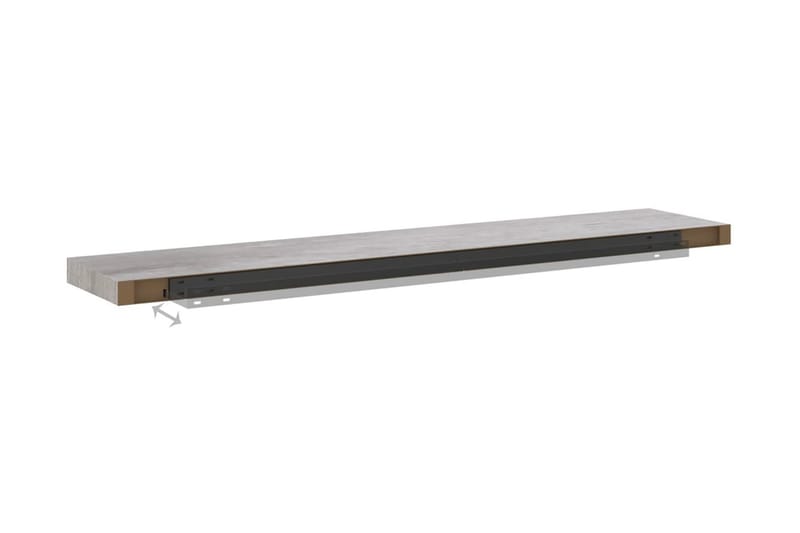 Svävande vägghyllor 4 st betonggrå 120x23,5x3,8 cm MDF - Betonggrå - Förvaring - Hylla - Vägghylla