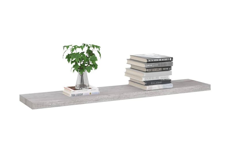 Svävande vägghyllor 4 st betonggrå 120x23,5x3,8 cm MDF - Betonggrå - Förvaring - Hylla - Vägghylla