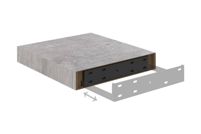 Svävande vägghyllor 4 st betonggrå 23x23,5x3,8 cm MDF - Betonggrå - Förvaring - Hylla - Vägghylla