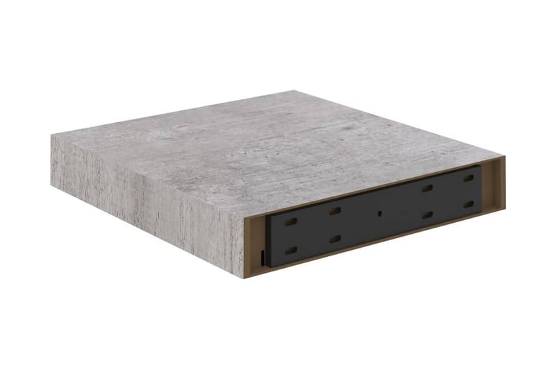 Svävande vägghyllor 4 st betonggrå 23x23,5x3,8 cm MDF - Betonggrå - Förvaring - Hylla - Vägghylla