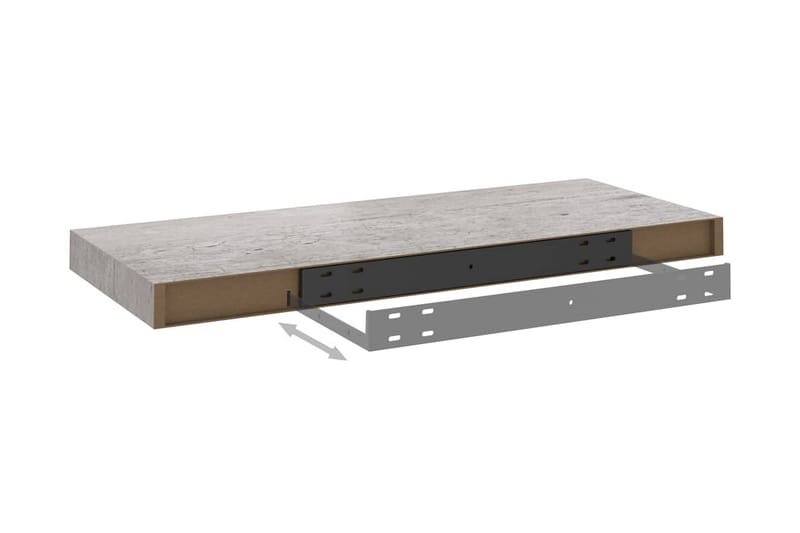 Svävande vägghyllor 4 st betonggrå 60x23,5x3,8 cm MDF - Betonggrå - Förvaring - Hylla - Vägghylla