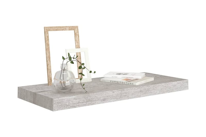 Svävande vägghyllor 4 st betonggrå 60x23,5x3,8 cm MDF - Betonggrå - Förvaring - Hylla - Vägghylla