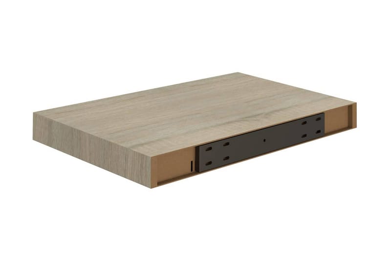 Svävande vägghyllor 4 st ek 40x23x3,8 cm MDF - Brun - Förvaring - Hylla - Vägghylla