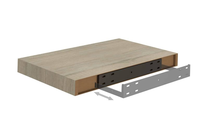 Svävande vägghyllor 4 st ek 40x23x3,8 cm MDF - Brun - Förvaring - Hylla - Vägghylla