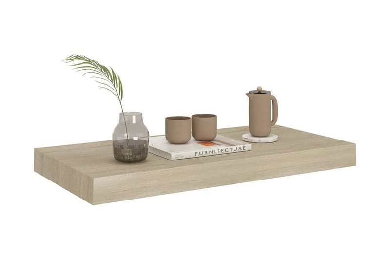 Svävande vägghyllor 4 st ek 50x23x3,8 cm MDF - Brun - Vägghylla