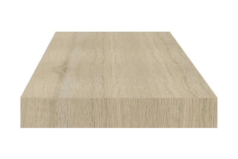 Svävande vägghyllor 4 st ek 60x23,5x3,8 cm MDF - Brun - Förvaring - Hylla - Vägghylla