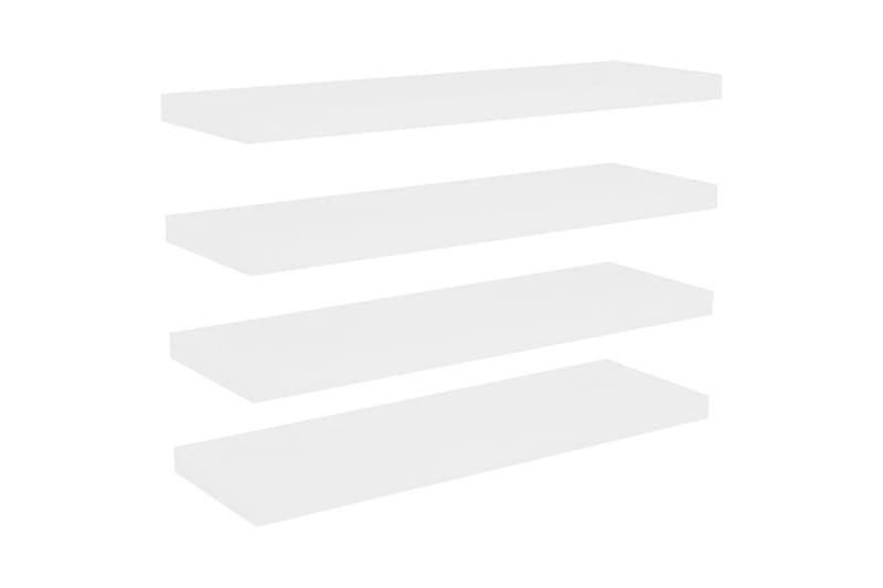 Svävande vägghyllor 4 st ek och vit 80x23,5x3,8 cm MDF - Vit/Trä - Förvaring - Hylla - Vägghylla