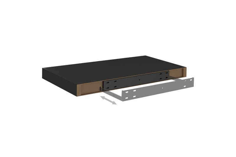 Svävande vägghyllor 4 st svart 50x23x3,8 cm MDF - Svart - Förvaring - Hylla - Vägghylla