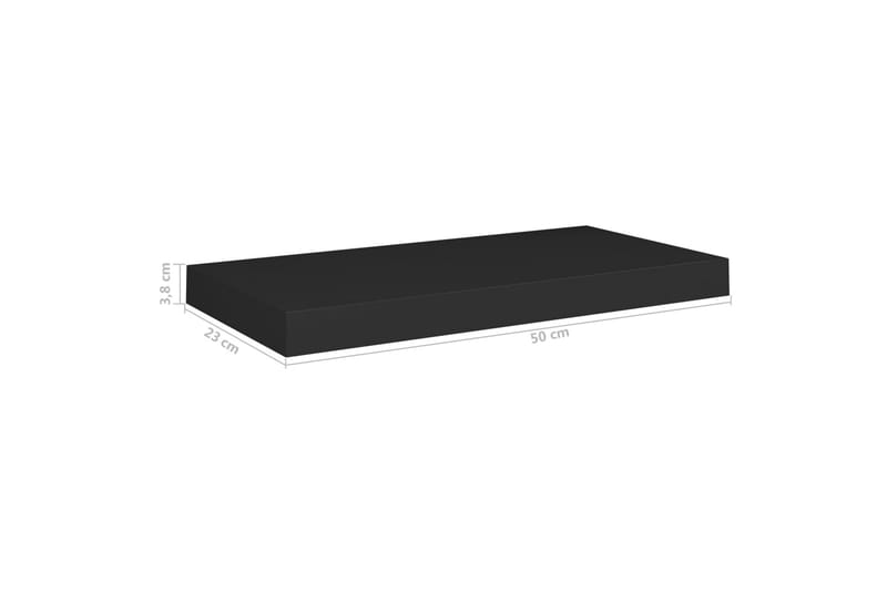 Svävande vägghyllor 4 st svart 50x23x3,8 cm MDF - Svart - Förvaring - Hylla - Vägghylla
