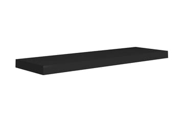 Svävande vägghyllor 4 st svart 80x23,5x3,8 cm MDF
