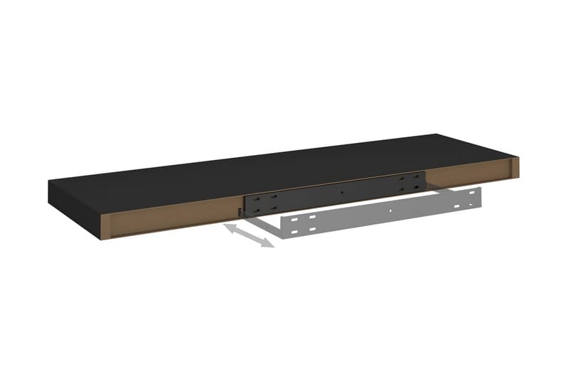 Svävande vägghyllor 4 st svart 80x23,5x3,8 cm MDF - Svart - Förvaring - Hylla - Vägghylla