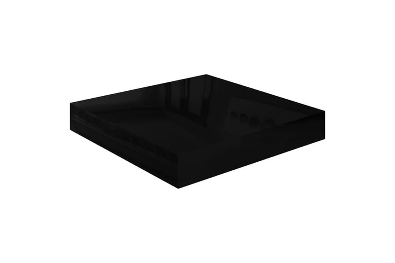 Svävande vägghyllor 4 st svart högglans 23x23,5x3,8 cm MDF - Svart - Förvaring - Hylla - Vägghylla
