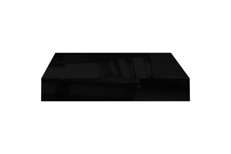 Svävande vägghyllor 4 st svart högglans 23x23,5x3,8 cm MDF - Svart - Förvaring - Hylla - Vägghylla
