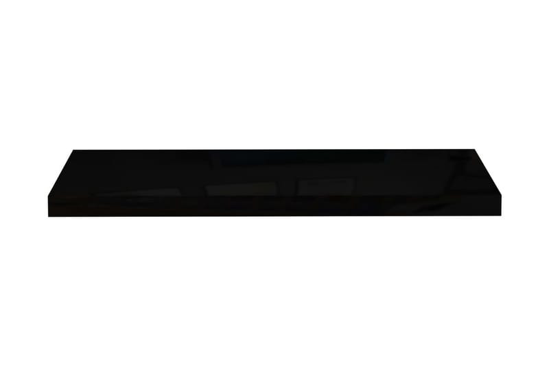 Svävande vägghyllor 4 st svart h�ögglans 80x23,5x3,8 cm MDF - Svart - Förvaring - Hylla - Vägghylla