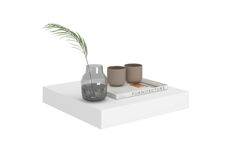 Svävande vägghyllor 4 st vit 23x23,5x3,8 cm MDF - Vit - Förvaring - Hylla - Vägghylla