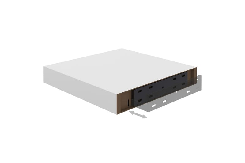 Svävande vägghyllor 4 st vit 23x23,5x3,8 cm MDF - Vit - Förvaring - Hylla - Vägghylla