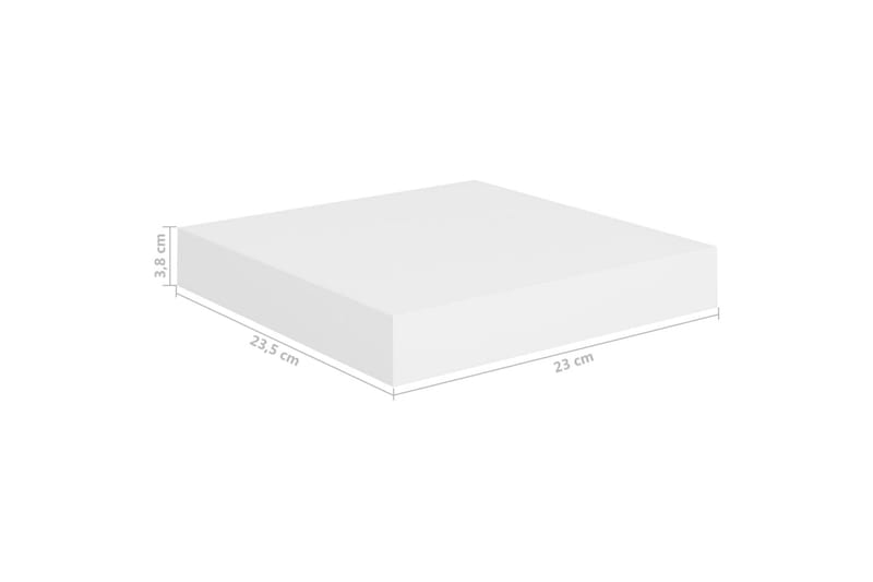 Svävande vägghyllor 4 st vit 23x23,5x3,8 cm MDF - Vit - Förvaring - Hylla - Vägghylla