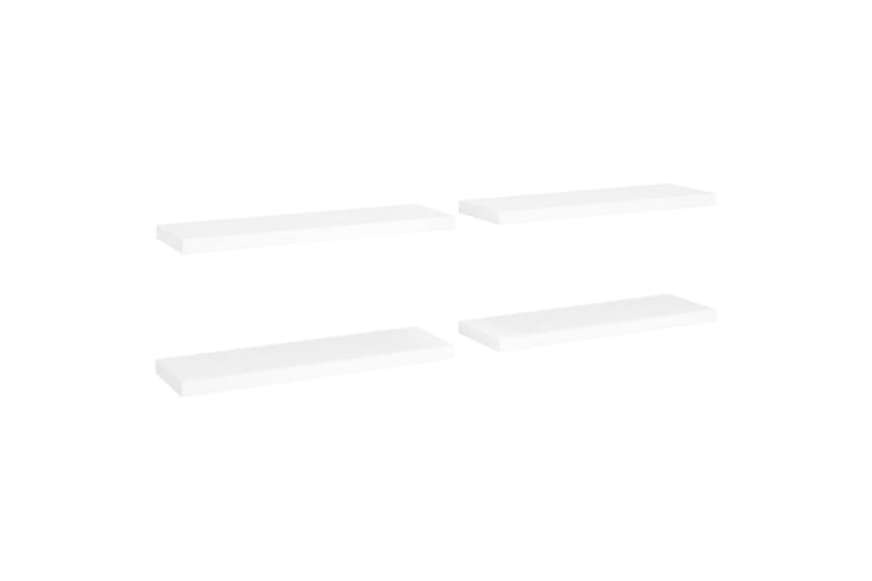 Svävande vägghyllor 4 st vit 80x23,5x3,8 cm MDF - Vit - Förvaring - Hylla - Vägghylla