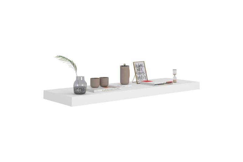 Svävande vägghyllor 4 st vit 80x23,5x3,8 cm MDF - Vit - Förvaring - Hylla - Vägghylla