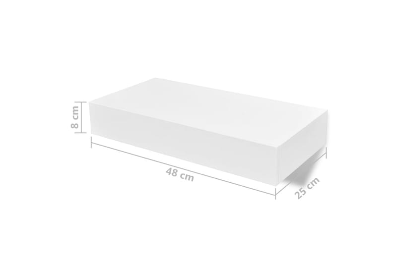 Svävande vägghyllor med lådor 2 st 48 cm vit - Vit - Vägghylla