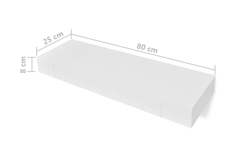 Svävande vägghyllor med lådor 2 st 80 cm vit - Vit - Vägghylla