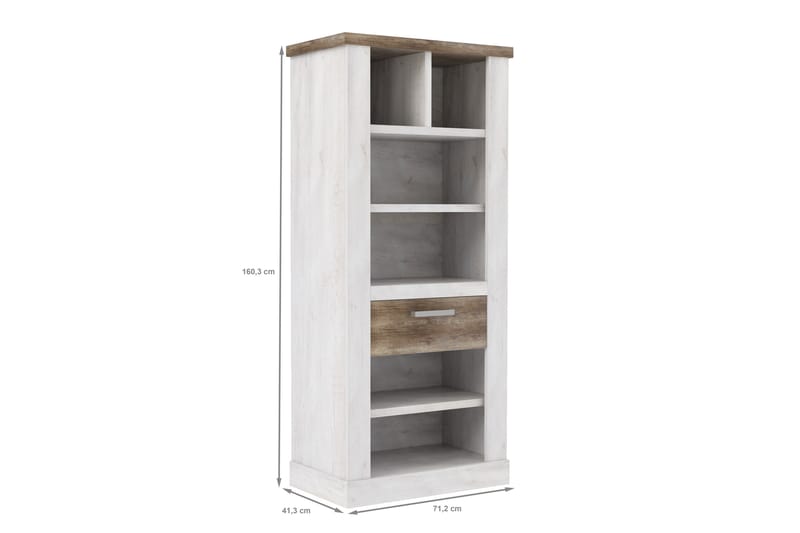 Talebi Förvaringshylla 41x71 cm - Brun/Vit - Förvaring - Hylla - Vägghylla