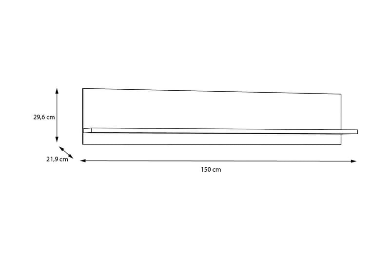 Tolovgrad Vägghylla 22x150 cm - Grå/Vit - Förvaring - Hylla - Vägghylla