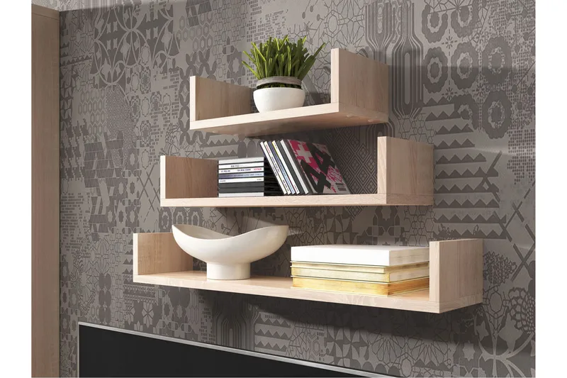 Trio Vägghylla - Beige/Grå - Förvaring - Hylla - Vägghylla