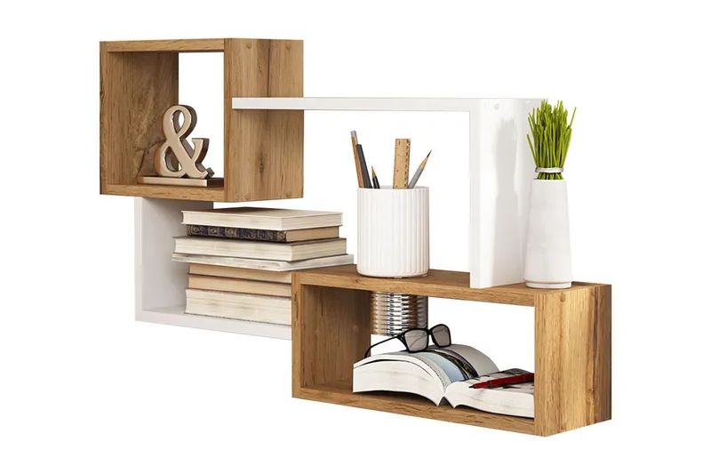 Triorana Hylla 87 cm - Natur/Vit - Förvaring - Hylla - Vägghylla