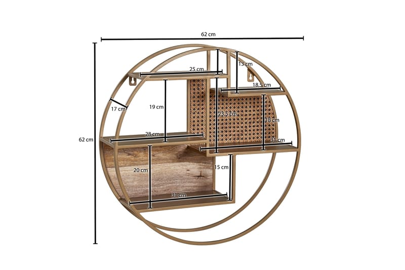 Tultered hylla - Brun - Förvaring - Hylla - Vägghylla