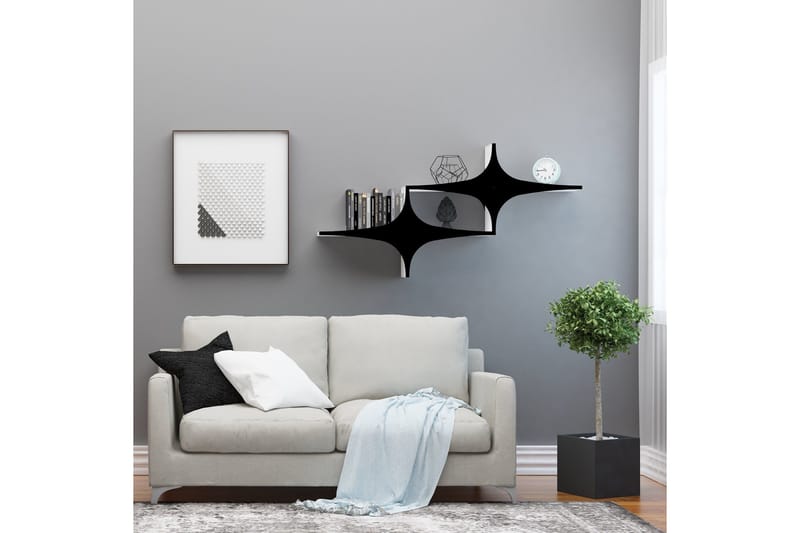 Vägghylla 20x135 cm - Svart - Förvaring - Hylla - Vägghylla
