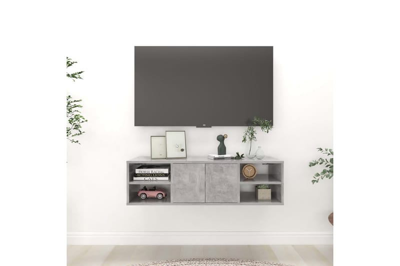 Vägghylla betonggrå 102x30x29 cm spånskiva - Betonggrå - Förvaring - Hylla - Vägghylla