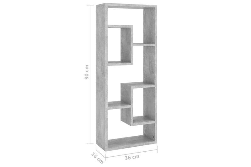 Vägghylla betonggrå 36x16x90 cm spånskiva - Grå - Förvaring - Hylla - Vägghylla